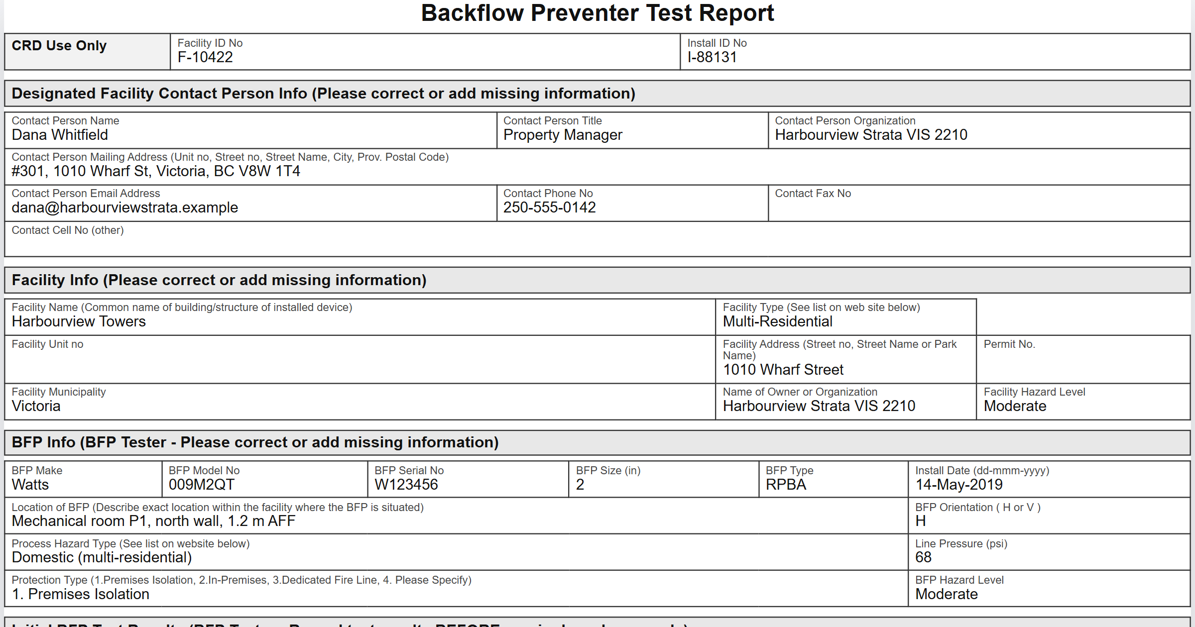 BackflowFiled: test reports filed, clients rebooked (BC)